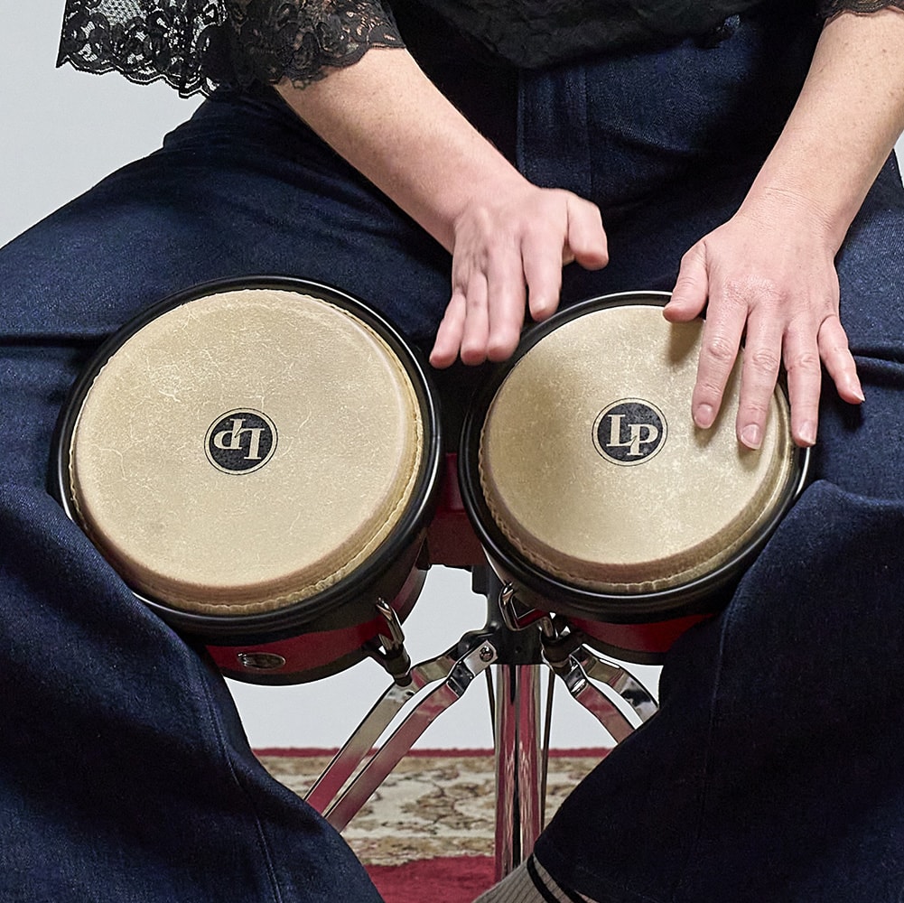 LP Discovery II Ultralight Bongos Natural Rawhide Heads