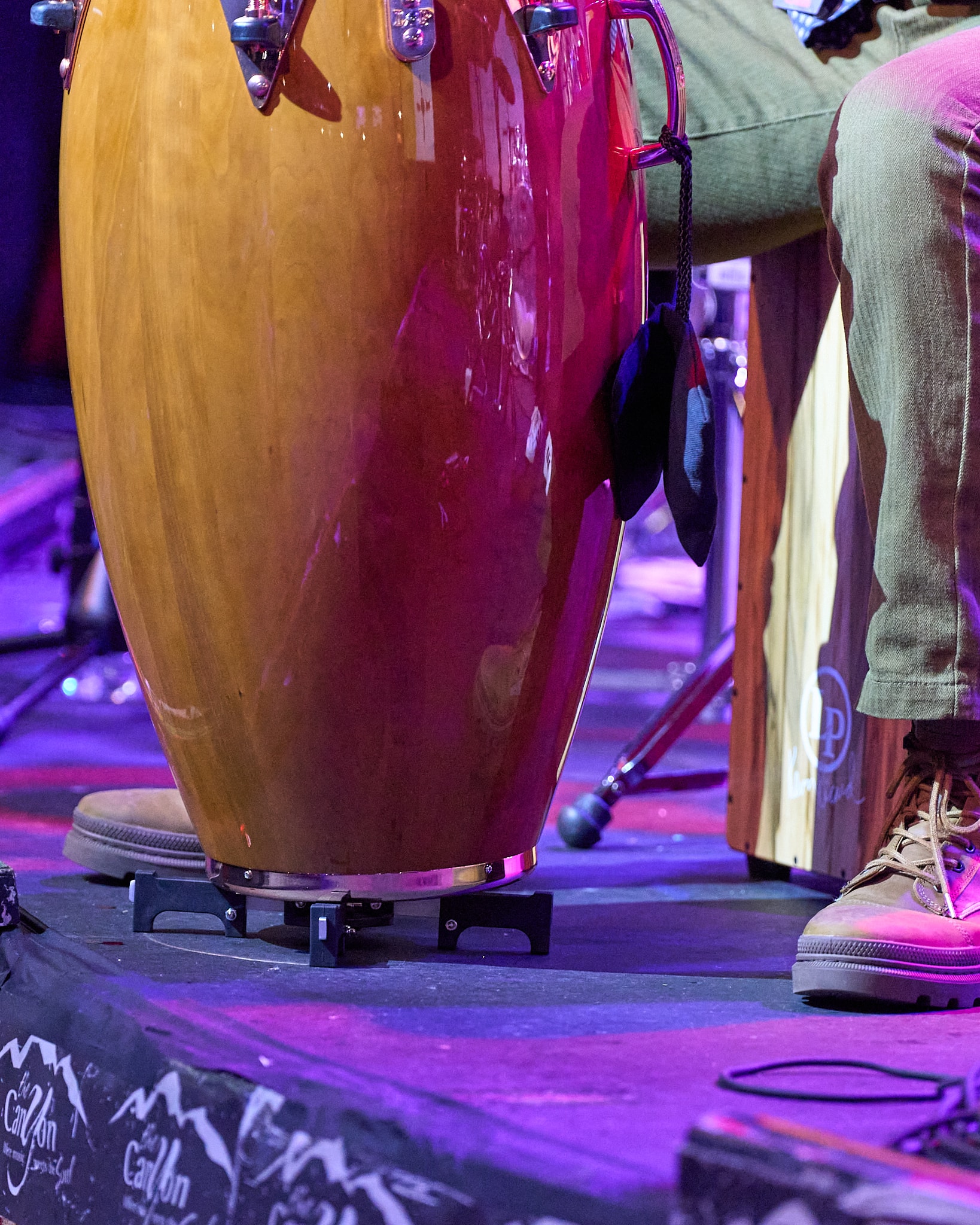 LP639 Collapsible Conga Riser with Kevin Ricard on Stage