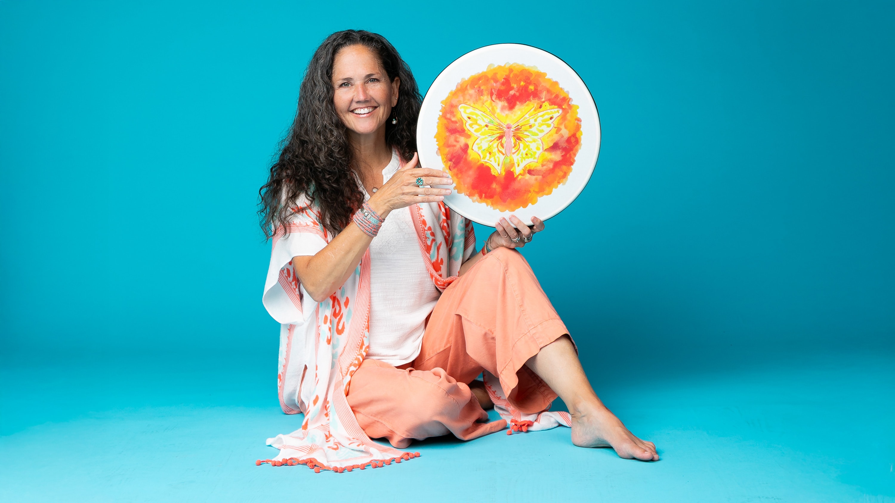 LP Sound Vibrations Kay Ray Frame Drum Orange Butterfly