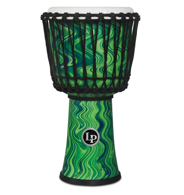 LP2010-GM - LP® 10-inch Rope Tuned Circle Djembe with Perfect-Pitch head - Green Marble